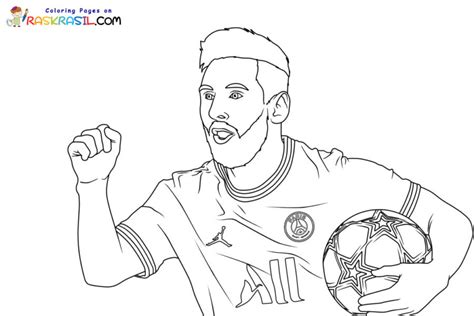 messi psg coloring page